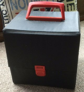 Rare Vintage Black & Red Singles Record Carrying Case For 45 Rpm Records