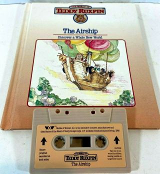 Vintage 80s Teddy Ruxpin - The Airship Book & Tape (world Of Wonder) 1985