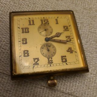 Art Deco Longines Rare Travel Clock With Two Sub Dials.