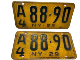 1929 Authentic Antique York Car License Plates