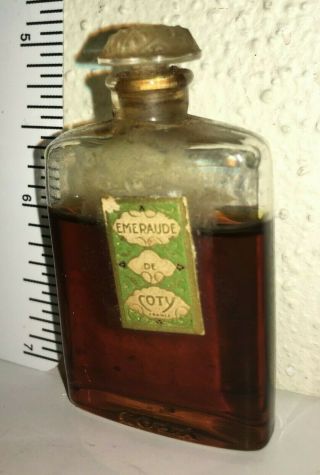 Rare Emeraude De Coty Perfume Bottle Salesman Sample Vintage Mini 1920 