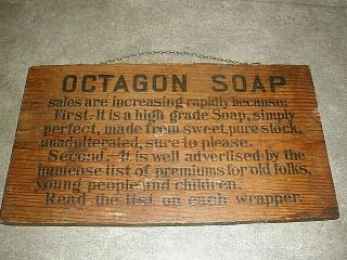 Vintage Octagon Soap Powder Wooden Box Sign Advertising Antique 14.  5 " X 8 "