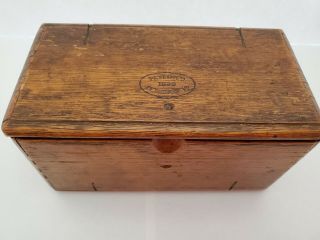 Antique 1889 Patent Singer Wooden Puzzle Box W/ Sewing Machine Parts