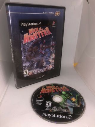 ‼️war Of The Monsters - Ps2 - Disc - Case - Hollywood Variant Rare,  Htf‼️