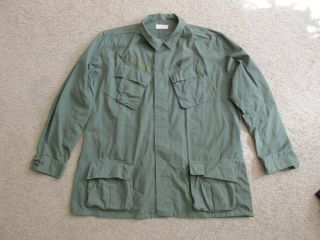 Rare Xx - Large Long U.  S.  Army Slant Pocket Jungle Fatigue Shirt Jacket