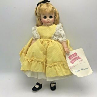 Vintage Madame Alexander Amy Doll 12 " Little Women 1320 Hang Tag Yellow Dress