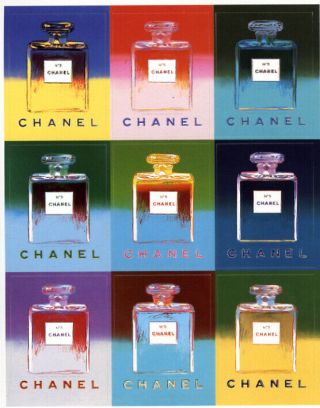 Rare Authentic Chanel No.  5 Andy Warhol Perfume 9 Different Sticker Sheet 1997