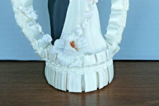 Chalk Ware Vintage Wedding Cake Topper Bride & Groom 1940 ' s 1950 ' s VG 3