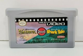 Nintendo Gameboy Advance Video Shrek & Shark Tale Rare Cart Only Gba
