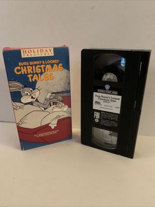 Bugs Bunny’s Looney Tunes Christmas Tales Vhs 1990 Vg Rare Oop Htf