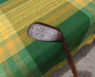 Antique Hickory Wood Shaft Golf Club Spalding Kro - Flite F - 6 Mashie Niblic Pat 