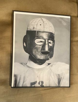 Antique 1900s Football Executioner Mask Early Football Player Framed Exhibit