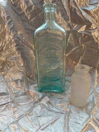 Vintage Old Antique Jars Glass Medicine Swamp Root Cure