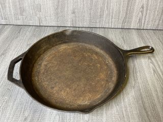 Large Vintage 10SK Lodge Cast Iron Skillet Made in USA 12 Inch Pan Rare 3
