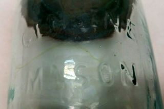 Mason Antique Pint Fruit Jar Aqua Amber Streak