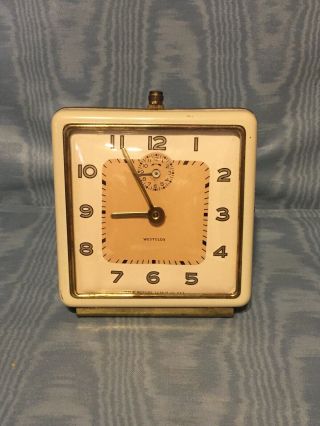 Vintage Rare Square Westclox Alarm Clock Usa