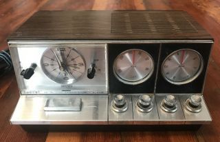 Rare Vintage Elgin R - 2700 10 Alarm Transistor Am/fm Clock Radio Japan