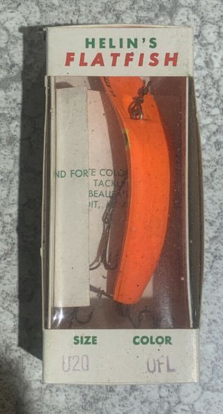 Vintage Helin Flatfish U20 With Papers Fluorescent Orange