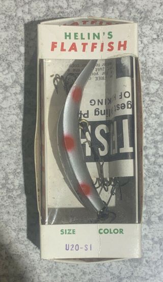 Vintage Helin Flatfish U20 Grey With Red And Black Spots
