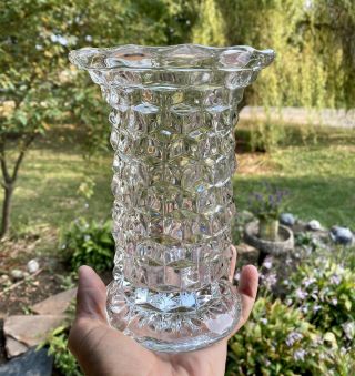 Fostoria American - Large Flared - Clear Glass Flower Vase - 7.  25” -