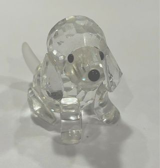 Vintage Swarovski Crystal Beagle Puppy W/ Orig Box - 7619nr000001 - Rare