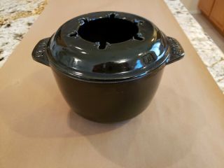 Rare Staub Black 1.  5 Qt Petite Fondue Pot Cast Iron