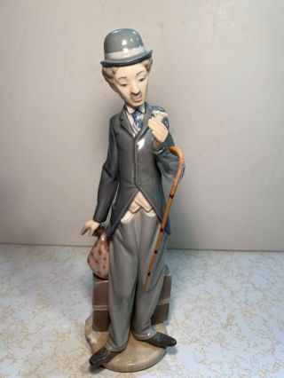 Lladro 5233 Charlie Chaplin “the Tramp”w Cane Rare Issued 1984 Retired 1990