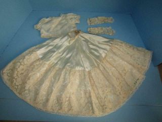 Antique Outfit For Antique Fashion Doll Very Old Skirt Top Finger Gloves