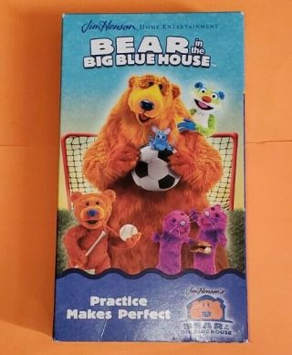 Bear In The Big Blue House - Practice Makes Perfect Vhs Video Tape Rare Htf