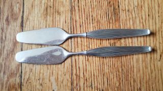 2 Antique,  Vintage Collectible Butter Knives 6 " Frigast Plet Silver Plate - Denmark
