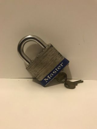 Vintage Antique Master Lock No 15 Padlock With One Key