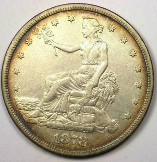 1878 - S Trade Silver Dollar T$1 - Sharp Details - Rare Early Type Coin