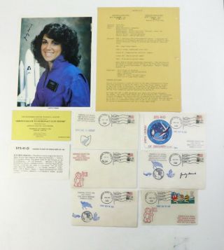 Rare Shuttle 41 - D Nasa Photo Signed Judy Judith Resnik First Day Cover Schedule