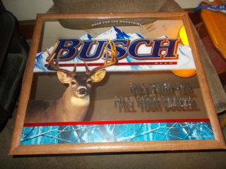 Rare 08 Anheuser Busch Beer Mule Deer Stag Buck Sign Mirror Head For Mountains