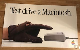Rare Apple Computer " Test Drive A Macintosh " Xl Poster Steve Jobs Collectible