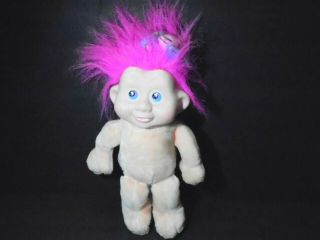 Vintage Applause Magic Troll Plush Doll Pink Hair Toy 11 " Tall