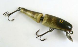 Paw Paw Baby Jointed Pike Minnow Tack Eye Vintage Wood Fishing Lure