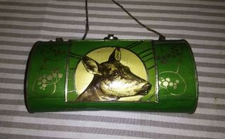 Rare Art Nouveau Toy Vasculum.  Embossed & Lithographed Tin Roe Deer 1900 - 1910