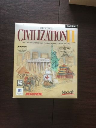 Civilization II 2 Gold Expansion PACK PC BIG BOX COMPLETE Rare Vintage Retro 3