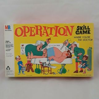 Vintage Operation Skill Game 1965 Milton Bradley 4545 Rare Smoking Doctor -