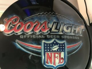 Rare Coors Light NFL Beer Advertising Side Mount Rotating Light Sign 2 Sided 4