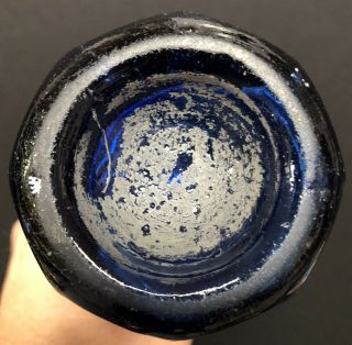 RARE John Boardman Mineral Waters York 8 Sided Cobalt Blue Bottle 1845 - 60 5