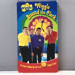 The Wiggles Wiggle Around The Clock Vhs Video Cassette Vcr Tape Rare 18 Songs