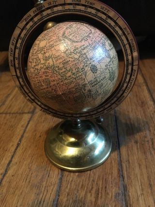 Vintage Wooden Old World Globe Desk Top Miniature Tabletop 6 Inches Tall Zona