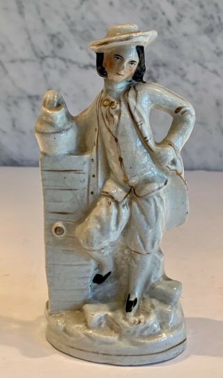 Antique Staffordshire Figure Of Boy With Urn Late 19th Century