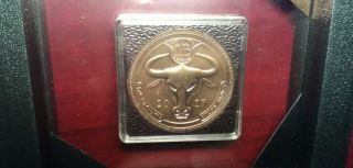 Rare - Redeemed 2017 Denarium Bitcoin/btc Bronze Bull With Display Case