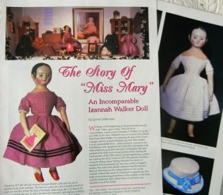 9p History Article Pics - Rare Antique Izannah Walker Miss Mary Doll