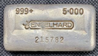 Engelhard • 5 Oz Silver Bar.  999,  Fine • Ultra Rare • 5th Series Only 250 Minted