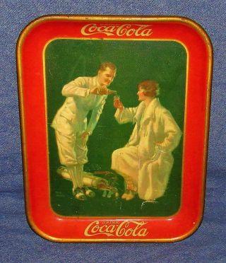 Rare Vintage/antique 1926 Coca Cola Tray,  Tin Litho,  Golfer