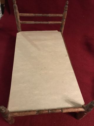 Vintage Baby Doll Wood Poster Bed Furniture 11” Long 1950’s
